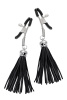 Зажимы на соски «прищепки» с кисточками из шелка Pecado BDSM ,Черные
