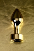 Анальная втулка TOYFA Metal,  с кристаллом цвета  турмалин+алмаз