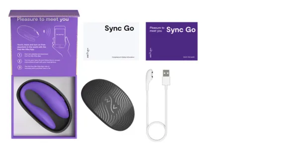Вибратор для пар WE-VIBE Sync Go фиолетовый,силикон,7,5 см.